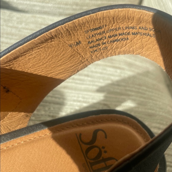 Sofft vaya navy leather wedge sandals - Picture 6 of 7